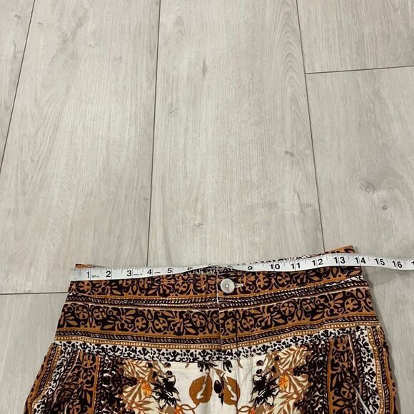 ANTHROPOLOGIE Printed Bohemian Linen Blend Side Pockets Joggers Sz 2 - Picture 5 of 10